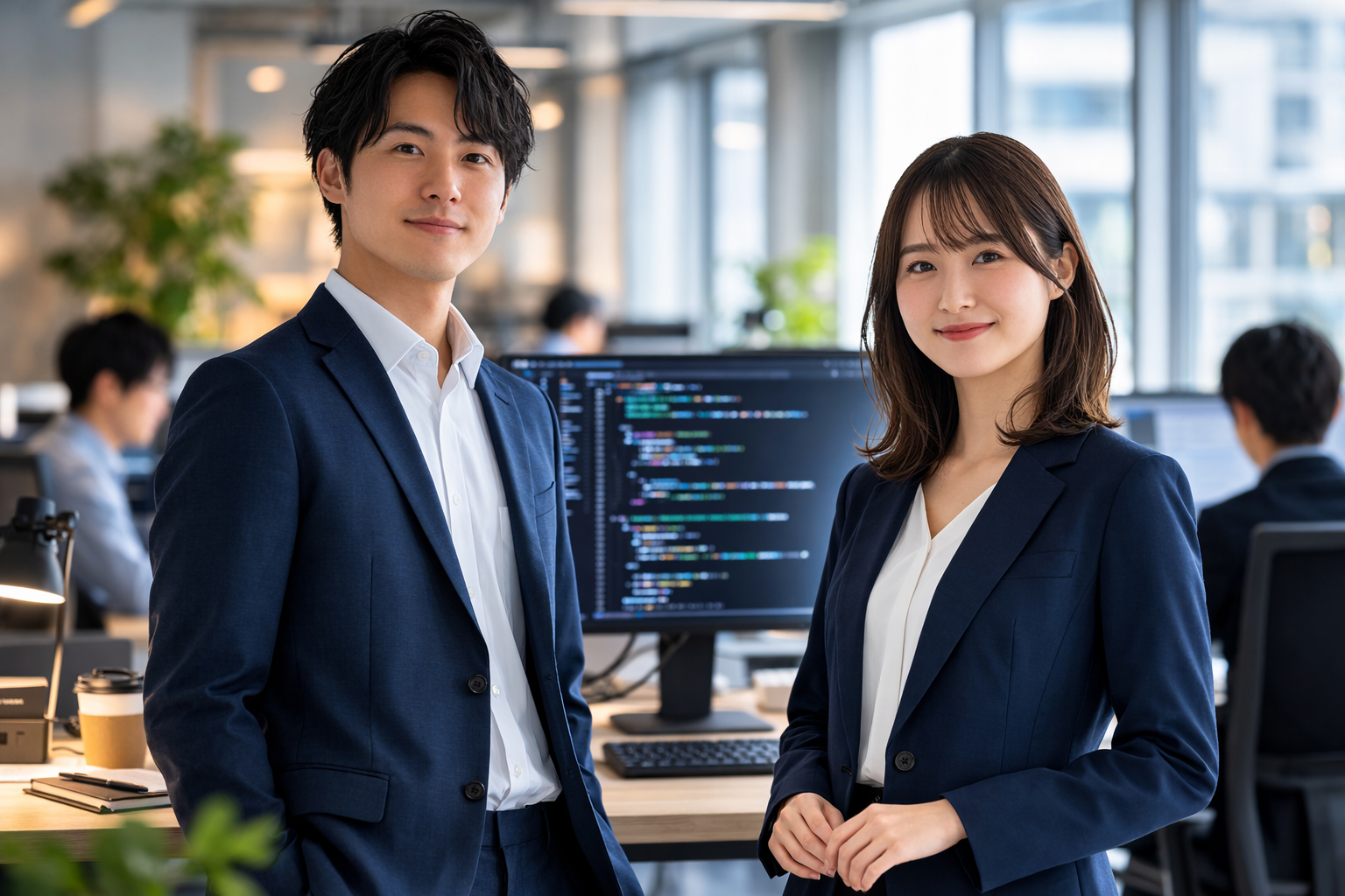 余暇を活用して成長する日本人ITエンジニア男女の姿