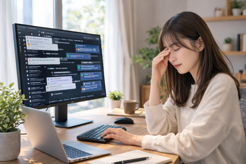 在宅勤務でデジタル疲れを感じているITエンジニア