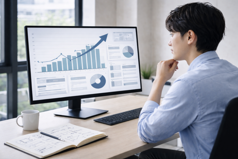 IT業界の将来性や成長トレンドを分析するエンジニア
