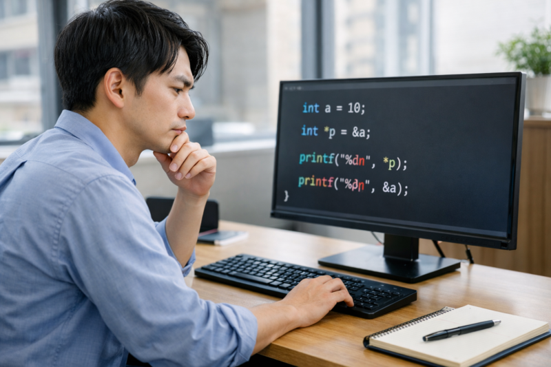 C言語ポインタの理解に悩んでいる日本人プログラマー