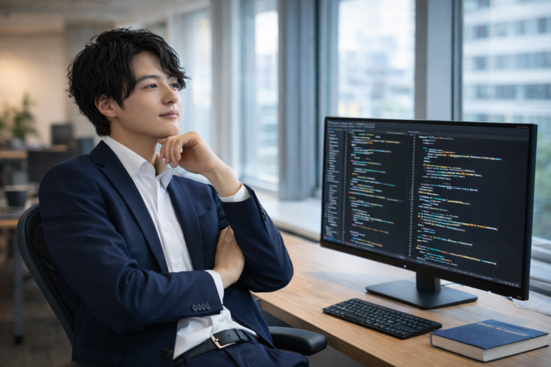 余暇の時間に考えを整理するITエンジニア