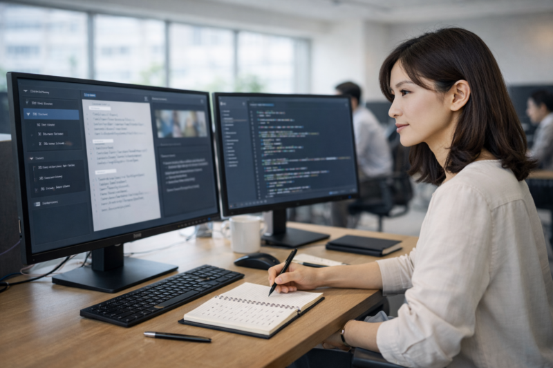 プロンプト作成とAI出力検証を行うエンジニア