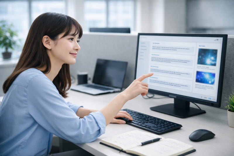 AIツールを活用する女性エンジニア