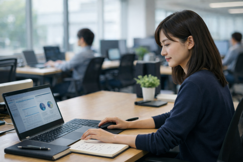 脆弱性診断の結果をレポートにまとめるエンジニア