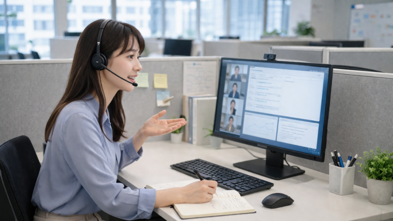 オンラインでコミュニケーションを取るエンジニア