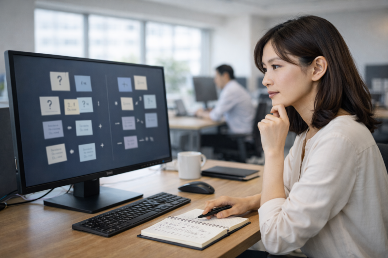 適性を考えるエンジニアの様子