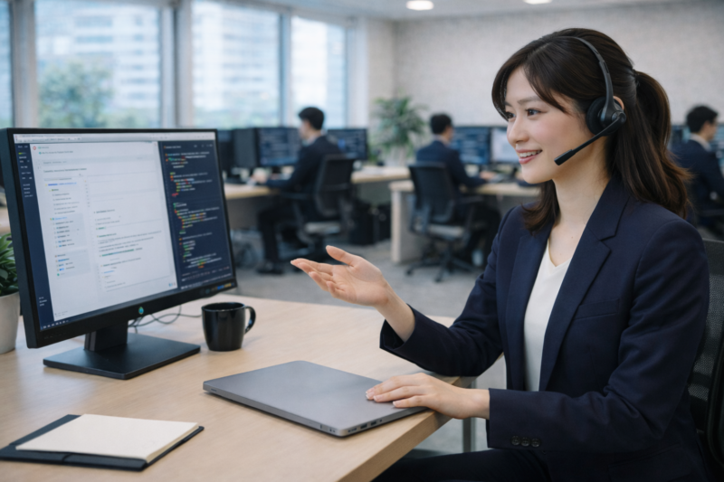 セキュリティの質問に対応するエンジニア